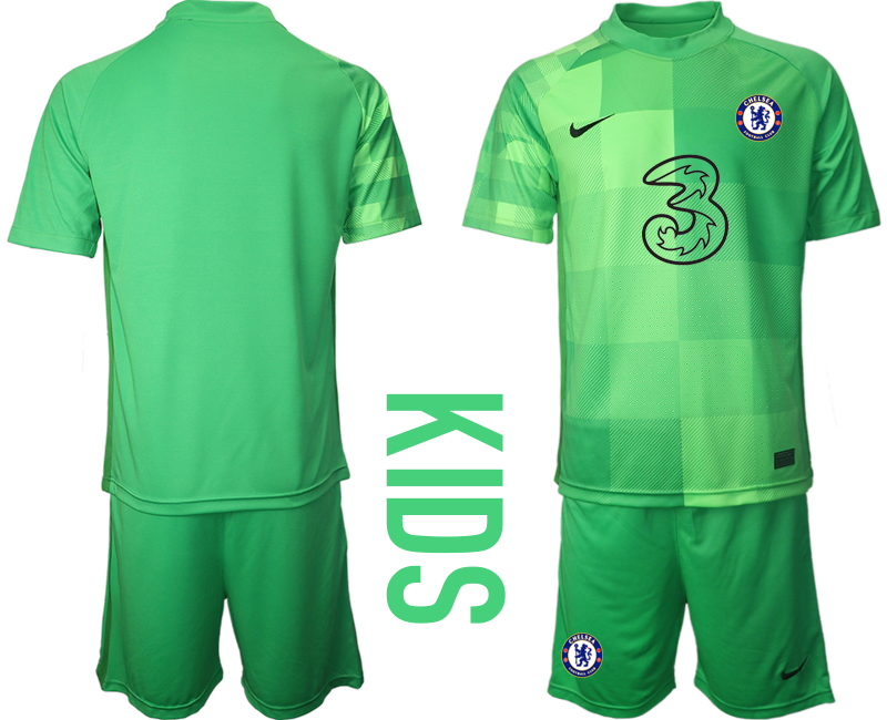 Youth 2021-2022 Club Chelsea green goalkeeper blank Soccer Jersey